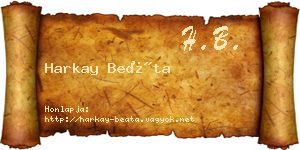 Harkay Beáta névjegykártya